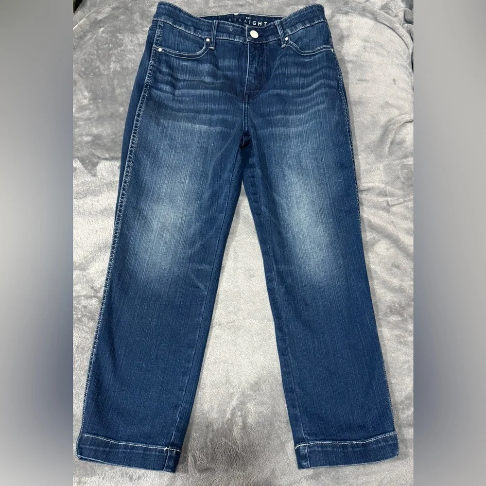 ~White House Black Market High Rise Straight Crop Blue Denim - Picture 2 of 9